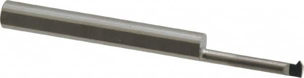 Accupro - 0.6" Cutting Depth, 24 to 56 TPI, 0.12" Diam, Internal Thread, Solid Carbide, Single Point Threading Tool - Bright Finish, 2" OAL, 3/16" Shank Diam, 0.03" Projection from Edge, 60° Profile Angle - Exact Tooling
