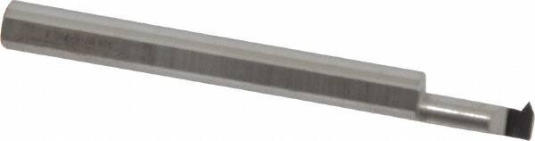 Accupro - 0.35" Cutting Depth, 20 to 56 TPI, 0.15" Diam, Internal Thread, Solid Carbide, Single Point Threading Tool - Bright Finish, 2" OAL, 3/16" Shank Diam, 0.035" Projection from Edge, 60° Profile Angle - Exact Tooling