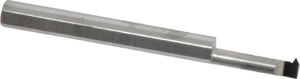 Accupro - 1/2" Cutting Depth, 20 to 56 TPI, 0.15" Diam, Internal Thread, Solid Carbide, Single Point Threading Tool - Bright Finish, 2" OAL, 3/16" Shank Diam, 0.035" Projection from Edge, 60° Profile Angle - Exact Tooling