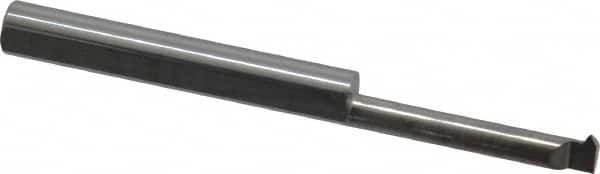 Accupro - 3/4" Cutting Depth, 20 to 56 TPI, 0.15" Diam, Internal Thread, Solid Carbide, Single Point Threading Tool - Bright Finish, 2" OAL, 3/16" Shank Diam, 0.035" Projection from Edge, 60° Profile Angle - Exact Tooling