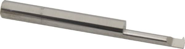 Accupro - 3/4" Cutting Depth, 18 to 56 TPI, 0.18" Diam, Internal Thread, Solid Carbide, Single Point Threading Tool - Bright Finish, 2-1/2" OAL, 1/4" Shank Diam, 0.04" Projection from Edge, 60° Profile Angle - Exact Tooling