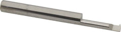 Accupro - 3/4" Cutting Depth, 18 to 56 TPI, 0.18" Diam, Internal Thread, Solid Carbide, Single Point Threading Tool - Bright Finish, 2-1/2" OAL, 1/4" Shank Diam, 0.04" Projection from Edge, 60° Profile Angle - Exact Tooling