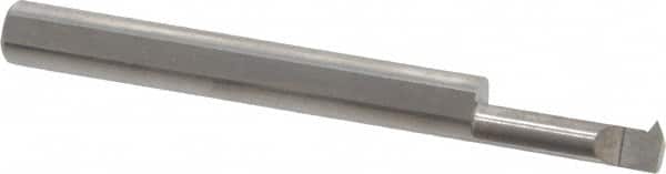 Accupro - 0.6" Cutting Depth, 16 to 40 TPI, 0.2" Diam, Internal Thread, Solid Carbide, Single Point Threading Tool - Bright Finish, 2-1/2" OAL, 1/4" Shank Diam, 0.045" Projection from Edge, 60° Profile Angle - Exact Tooling