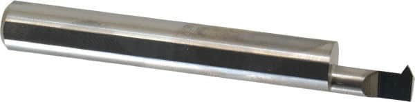 Accupro - 0.4" Cutting Depth, 14 to 40 TPI, 0.23" Diam, Internal Thread, Solid Carbide, Single Point Threading Tool - Bright Finish, 2-1/2" OAL, 5/16" Shank Diam, 0.055" Projection from Edge, 60° Profile Angle - Exact Tooling