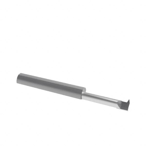 Accupro - 0.6" Cutting Depth, 14 to 40 TPI, 0.23" Diam, Internal Thread, Solid Carbide, Single Point Threading Tool - Bright Finish, 2-1/2" OAL, 5/16" Shank Diam, 0.055" Projection from Edge, 60° Profile Angle - Exact Tooling