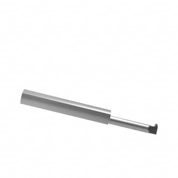 Accupro - 3/4" Cutting Depth, 14 to 40 TPI, 0.23" Diam, Internal Thread, Solid Carbide, Single Point Threading Tool - Bright Finish, 2-1/2" OAL, 5/16" Shank Diam, 0.055" Projection from Edge, 60° Profile Angle - Exact Tooling