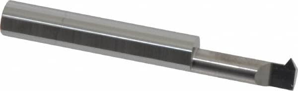 Accupro - 3/4" Cutting Depth, 12 to 40 TPI, 0.29" Diam, Internal Thread, Solid Carbide, Single Point Threading Tool - Bright Finish, 2-1/2" OAL, 5/16" Shank Diam, 0.07" Projection from Edge, 60° Profile Angle - Exact Tooling