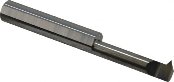 Accupro - 1" Cutting Depth, 12 to 40 TPI, 0.29" Diam, Internal Thread, Solid Carbide, Single Point Threading Tool - Bright Finish, 2-1/2" OAL, 5/16" Shank Diam, 0.07" Projection from Edge, 60° Profile Angle - Exact Tooling