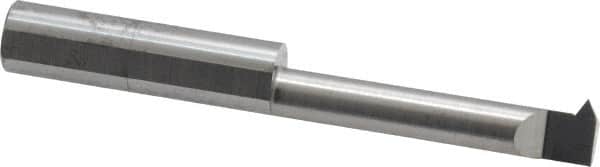 Accupro - 1-1/4" Cutting Depth, 12 to 40 TPI, 0.29" Diam, Internal Thread, Solid Carbide, Single Point Threading Tool - Bright Finish, 2-1/2" OAL, 5/16" Shank Diam, 0.07" Projection from Edge, 60° Profile Angle - Exact Tooling