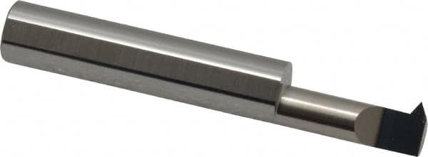 Accupro - 3/4" Cutting Depth, 10 to 32 TPI, 0.32" Diam, Internal Thread, Solid Carbide, Single Point Threading Tool - Bright Finish, 2-1/2" OAL, 3/8" Shank Diam, 0.075" Projection from Edge, 60° Profile Angle - Exact Tooling