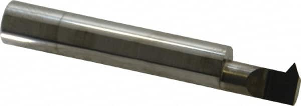 Accupro - 1/2" Cutting Depth, 8 to 32 TPI, 0.36" Diam, Internal Thread, Solid Carbide, Single Point Threading Tool - Bright Finish, 2-1/2" OAL, 3/8" Shank Diam, 0.08" Projection from Edge, 60° Profile Angle - Exact Tooling
