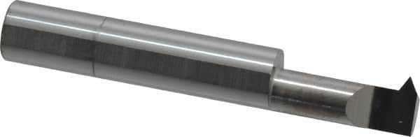 Accupro - 3/4" Cutting Depth, 8 to 32 TPI, 0.36" Diam, Internal Thread, Solid Carbide, Single Point Threading Tool - Bright Finish, 2-1/2" OAL, 3/8" Shank Diam, 0.08" Projection from Edge, 60° Profile Angle - Exact Tooling