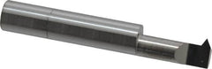 Accupro - 3/4" Cutting Depth, 8 to 32 TPI, 0.36" Diam, Internal Thread, Solid Carbide, Single Point Threading Tool - Bright Finish, 2-1/2" OAL, 3/8" Shank Diam, 0.08" Projection from Edge, 60° Profile Angle - Exact Tooling