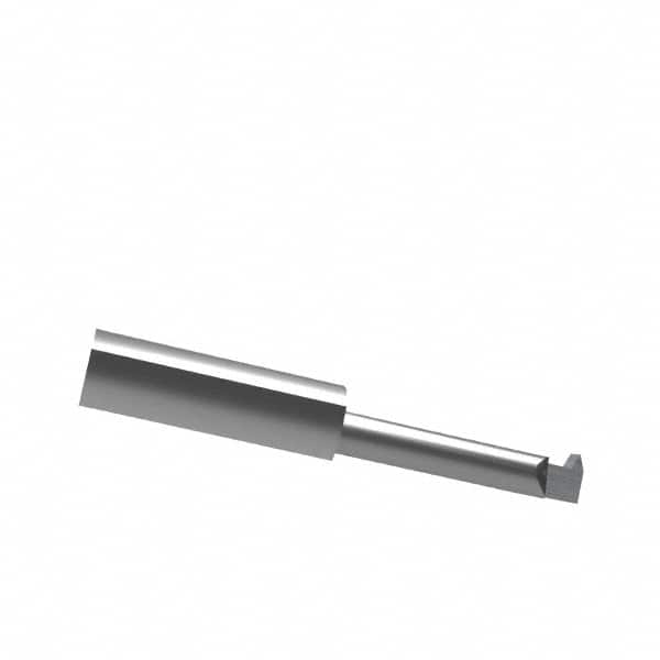 Accupro - 1-1/4" Cutting Depth, 8 to 32 TPI, 0.36" Diam, Internal Thread, Solid Carbide, Single Point Threading Tool - Bright Finish, 2-1/2" OAL, 3/8" Shank Diam, 0.08" Projection from Edge, 60° Profile Angle - Exact Tooling
