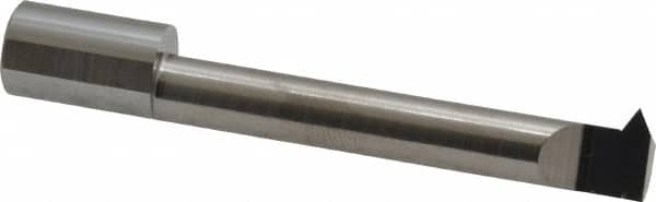 Accupro - 1.8" Cutting Depth, 8 to 32 TPI, 0.36" Diam, Internal Thread, Solid Carbide, Single Point Threading Tool - Bright Finish, 3" OAL, 3/8" Shank Diam, 0.08" Projection from Edge, 60° Profile Angle - Exact Tooling