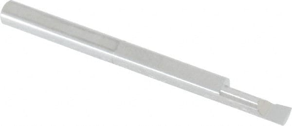 Accupro - 0.1" Min Bore Diam, 0.3" Max Bore Depth, 1/8 Shank Diam, Boring Bar - Right Hand Cut, Solid Carbide, Bright Finish - Exact Tooling