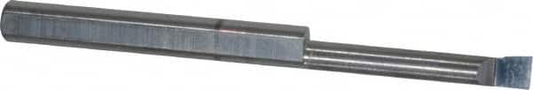 Accupro - 0.1" Min Bore Diam, 0.6" Max Bore Depth, 1/8 Shank Diam, Boring Bar - Right Hand Cut, Solid Carbide, Bright Finish - Exact Tooling