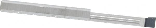 Accupro - 0.11" Min Bore Diam, 0.3" Max Bore Depth, 1/8 Shank Diam, Boring Bar - Right Hand Cut, Solid Carbide, Bright Finish - Exact Tooling