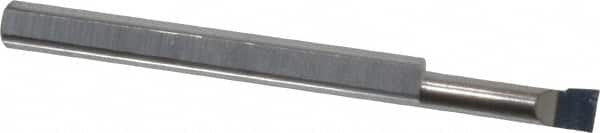 Accupro - 0.11" Min Bore Diam, 0.4" Max Bore Depth, 1/8 Shank Diam, Boring Bar - Right Hand Cut, Solid Carbide, Bright Finish - Exact Tooling