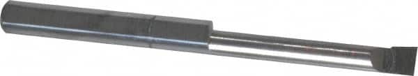 Accupro - 0.11" Min Bore Diam, 0.7" Max Bore Depth, 1/8 Shank Diam, Boring Bar - Right Hand Cut, Solid Carbide, Bright Finish - Exact Tooling