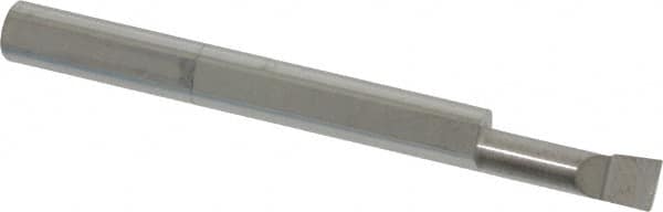 Accupro - 0.16" Min Bore Diam, 1/2" Max Bore Depth, 3/16 Shank Diam, Boring Bar - Right Hand Cut, Solid Carbide, Bright Finish - Exact Tooling