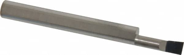 Accupro - 0.18" Min Bore Diam, 0.6" Max Bore Depth, 1/4 Shank Diam, Boring Bar - Right Hand Cut, Solid Carbide, Bright Finish - Exact Tooling