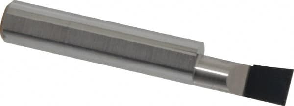Accupro - 0.32" Min Bore Diam, 3/4" Max Bore Depth, 3/8 Shank Diam, Boring Bar - Right Hand Cut, Solid Carbide, Bright Finish - Exact Tooling