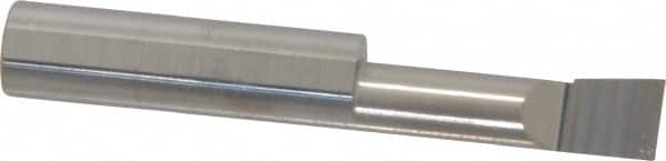 Accupro - 0.32" Min Bore Diam, 1.1" Max Bore Depth, 3/8 Shank Diam, Boring Bar - Right Hand Cut, Solid Carbide, Bright Finish - Exact Tooling