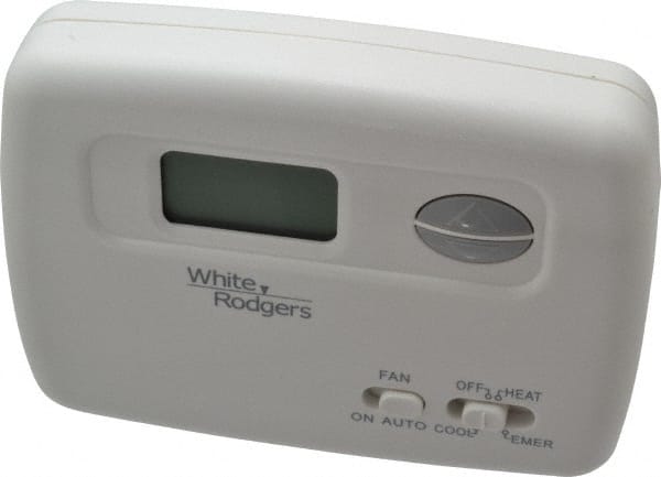 White-Rodgers - 45 to 99°F, 2 Heat, 1 Cool, Economy Digital Heat Pump Thermostat (Hardwired with Battery Back-Up) - 20 to 30 Volts, Electronic Switching Switch - Exact Tooling