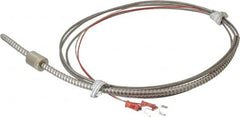 Thermo Electric - 32 to 900°F, J Universal Temp, Thermocouple Probe - 9 Ft. Cable Length, Stripped Ends with Spade Lugs, 1/4 Inch Probe Sheath Length, 1 Sec Response Time - Exact Tooling