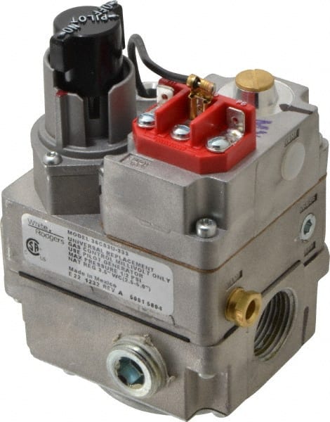 White-Rodgers - 750 mV Coil Voltage, 1/2" x 3/4" Pipe, Natural, LP Standing Pilot Gas Valve - Inlet Pressure Tap, Side Taps - Exact Tooling
