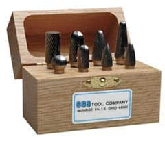 SGS Pro - 8 Piece, 3/16" Shank Burr Set - Tungsten Carbide, Multiple Head Shape - Exact Tooling
