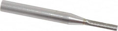 SGS Pro - 1/8" Cut Diam, 1/4" Shank Diam, Cylinder Head Single Cut Burr - Carbide, Flat End, 5/8" LOC, 2" OAL - Exact Tooling