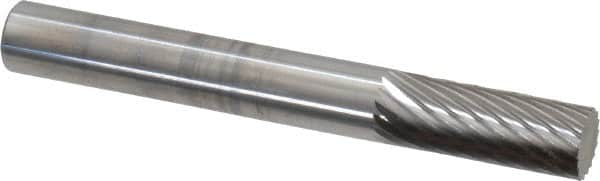 SGS Pro - 1/4" Cut Diam, 1/4" Shank Diam, Cylinder Head Single Cut Burr - Carbide, Flat End, 5/8" LOC - Exact Tooling