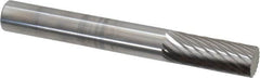 SGS Pro - 1/4" Cut Diam, 1/4" Shank Diam, Cylinder Head Single Cut Burr - Carbide, Flat End, 5/8" LOC - Exact Tooling