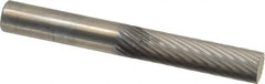 SGS Pro - 1/4" Cut Diam, 1/4" Shank Diam, Cylinder Head Single Cut Burr - Carbide, Flat End, 1" LOC, 2" OAL - Exact Tooling