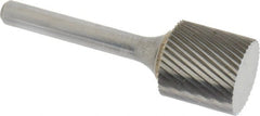 SGS Pro - 3/4" Cut Diam, 1/4" Shank Diam, Cylinder Head Single Cut Burr - Carbide, Flat End, 3/4" LOC, 2-1/2" OAL - Exact Tooling