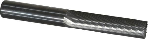 SGS Pro - 1/4" Cut Diam, 1/4" Shank Diam, Cylinder with End Cut Head Single Cut Burr - Carbide, End Cut End, 1" LOC - Exact Tooling
