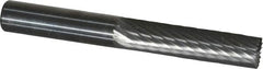 SGS Pro - 1/4" Cut Diam, 1/4" Shank Diam, Cylinder with End Cut Head Single Cut Burr - Carbide, End Cut End, 1" LOC - Exact Tooling