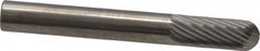 SGS Pro - 1/4" Cut Diam, 1/4" Shank Diam, Cylinder with Radius Head Single Cut Burr - Carbide, Radius End, 5/8" LOC, 2" OAL - Exact Tooling