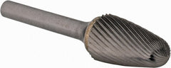 SGS Pro - 5/8" Cut Diam, 1/4" Shank Diam, Tree Head Single Cut Burr - Carbide, Radius End, 1" LOC - Exact Tooling