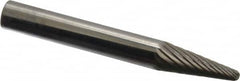 SGS Pro - 1/4" Cut Diam, 1/4" Shank Diam, Taper Head Single Cut Burr - Carbide, Radius End, 5/8" LOC - Exact Tooling