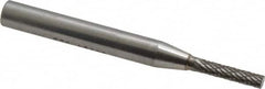 SGS Pro - 1/8" Cut Diam, 1/4" Shank Diam, Cylinder Head Double Cut Burr - Carbide, Flat End, 5/8" LOC, 2" OAL - Exact Tooling