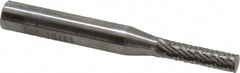 SGS Pro - 5/32" Cut Diam, 1/4" Shank Diam, Cylinder Head Double Cut Burr - Carbide, Flat End, 5/8" LOC - Exact Tooling