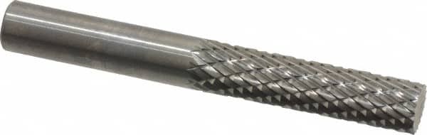 SGS Pro - 1/4" Cut Diam, 1/4" Shank Diam, Cylinder Head Double Cut Burr - Carbide, Flat End, 1" LOC, 2" OAL - Exact Tooling