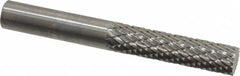 SGS Pro - 1/4" Cut Diam, 1/4" Shank Diam, Cylinder Head Double Cut Burr - Carbide, Flat End, 1" LOC, 2" OAL - Exact Tooling