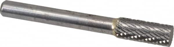 SGS Pro - 5/16" Cut Diam, 1/4" Shank Diam, Cylinder Head Double Cut Burr - Carbide, Flat End, 3/4" LOC, 2-1/2" OAL - Exact Tooling