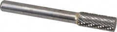 SGS Pro - 5/16" Cut Diam, 1/4" Shank Diam, Cylinder Head Double Cut Burr - Carbide, Flat End, 3/4" LOC, 2-1/2" OAL - Exact Tooling
