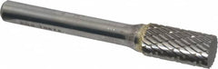 SGS Pro - 3/8" Cut Diam, 1/4" Shank Diam, Cylinder Head Double Cut Burr - Carbide, Flat End, 3/4" LOC, 2-1/2" OAL - Exact Tooling