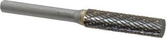 SGS Pro - 3/8" Cut Diam, 1/4" Shank Diam, Cylinder Head Double Cut Burr - Carbide, Flat End, 1-1/2" LOC - Exact Tooling